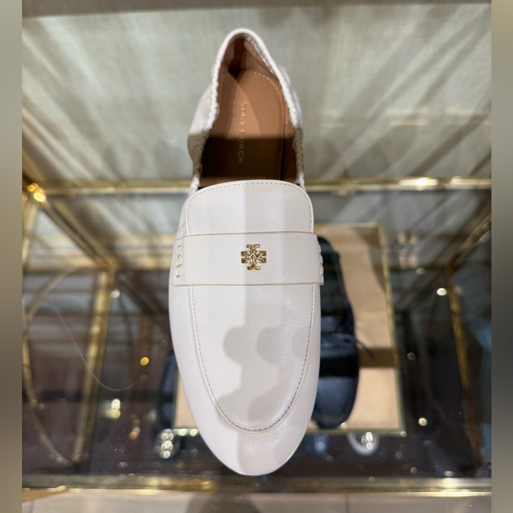 Tory Burch Everly Mini Loafer Signature Leather Logo Elastic Ballet Shoe 05